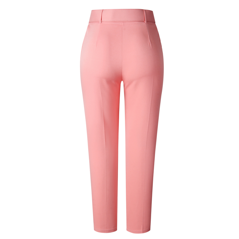 Freizeithose mit hoher Taille, Slim-Fit-Anzughose, Damenhose, Herbst-Berufshose_voghion.com