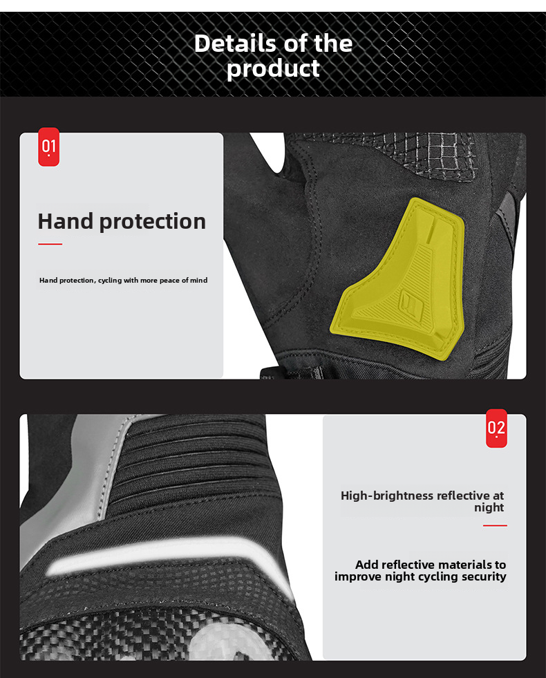 Luvas de inverno para motociclismo OnesAgain, longas, impermeáveis, resistentes ao vento e quentes, para homens e mulheres, com proteção anti-queda._voghion.com