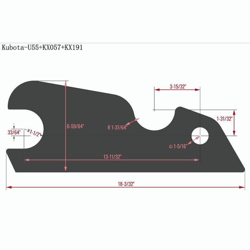 Quick Attach Bucket Ears,3/4"Thickness Excavator Bucket Ears with Plate for Kubota Excavator U-55 KX057 KX191_voghion.com