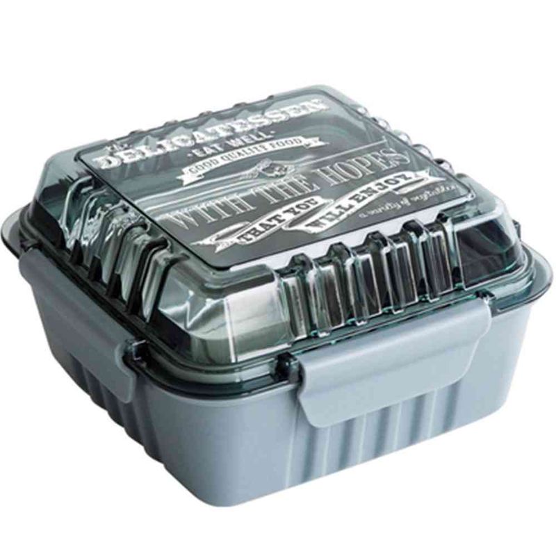 Lunch box riscaldabile a microonde in stile nordico, con un solo strato, in acciaio inossidabile 304, portatile, sigillato, per sandwich e colazione, bento_voghion.com