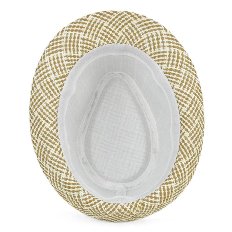 Nuovo cappello a cilindro da uomo, cappello jazz intrecciato in erba ombreggiante, cappello britannico a quadretti, cappello da sole estivo in lino da uomo e da donna, cappello di paglia_voghion.com