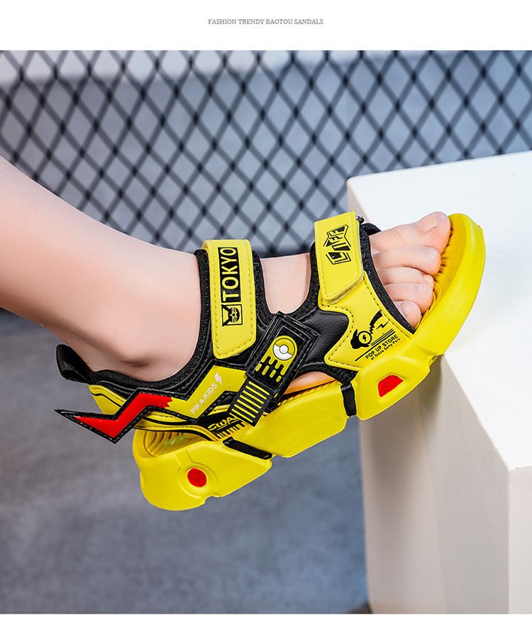 Sandalen männlich 2024 Neue Sommer hübsche mittlere und große Strand atmungsaktive Grundschule Kinderschuhe_voghion.com