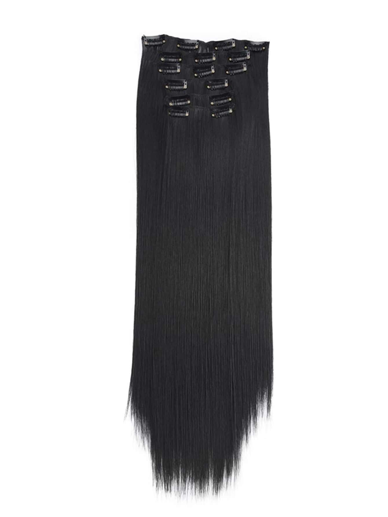 Extension per capelli Parrucca femminile sintetica multicolore con 16 clip per capelli lisci_voghion.com