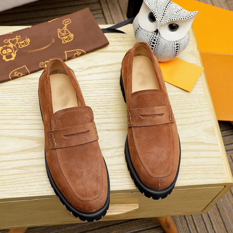 Leder für Herren, Herbst Low Cut Echtleder Modetrend Vielseitige Bean, Schwarz Wasserdicht Britischen Stil Herren_voghion.com