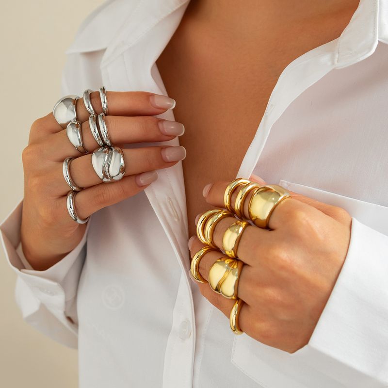 Anillo de aleación de alta gama con diseño geométrico y personalidad para mujer_voghion.com