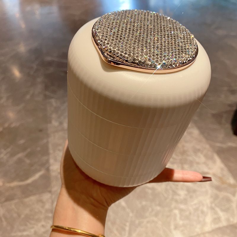 Organizador de joyas giratorio multicapa: caja de plástico resistente al polvo para pulseras, anillos y accesorios para el cabello (elegante y compacto)_voghion.com