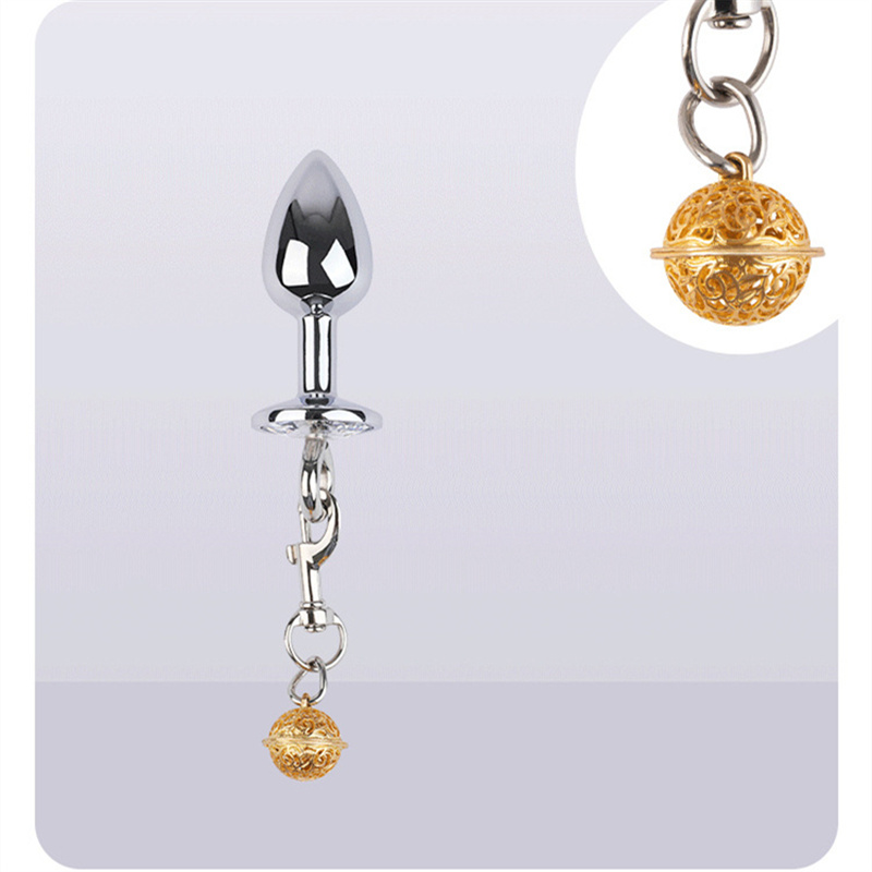 Schwanz Anal Fox Butt Plug Metall Anus Perle mit Ketten Bell Bondage Slave Sexspielzeug für Frauen Erwachsene Produkte C_voghion.com