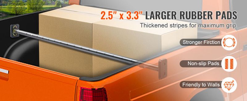 VEVOR Cargo Bar, Truck Bed Bar Adjustable from 40" to 73", Heavy-duty Steel Cargo Stabilizer Bar with 220 lbs Capacity, Truck Load Bar Stop Sliding fo_voghion.com