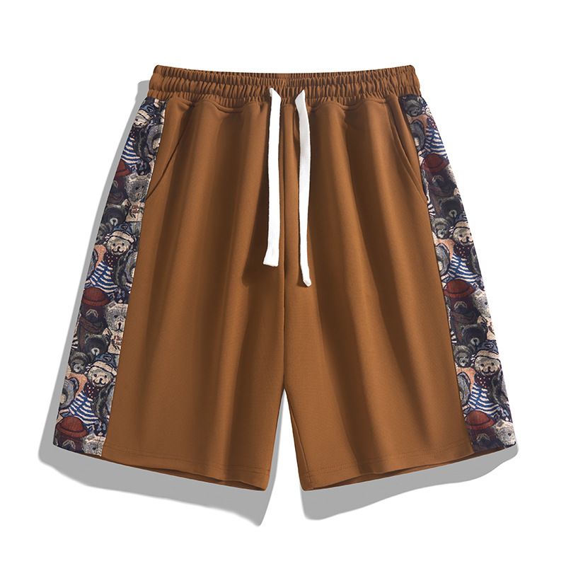 Koreanische Version der lässig gestrickten Caprihose für Jungen, Teenager, lockere Shorts mit geradem Bein im Sommer, Sportshorts für Studenten_voghion.com