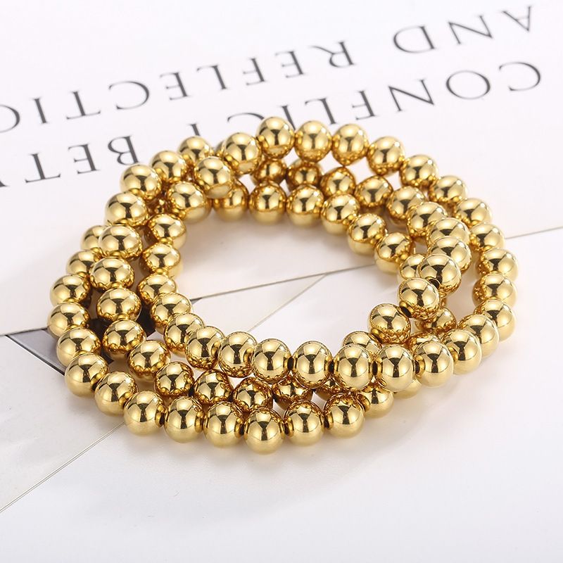 Gioielli da uomo e da donna, bellissimi braccialetti elastici con perline rotonde, bracciale fai da te alla moda e reattivo._voghion.com