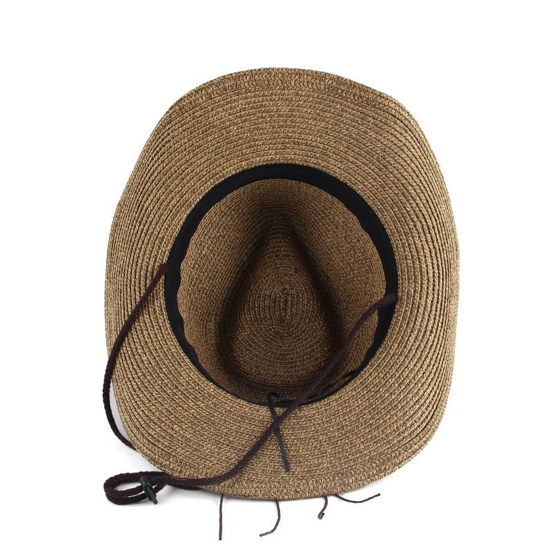 Herrecowboyhatter jazzhatter europeiske og amerikanske vestlige cowboyhatter utendørs fritid stråhatter retro herrehatter_voghion.com