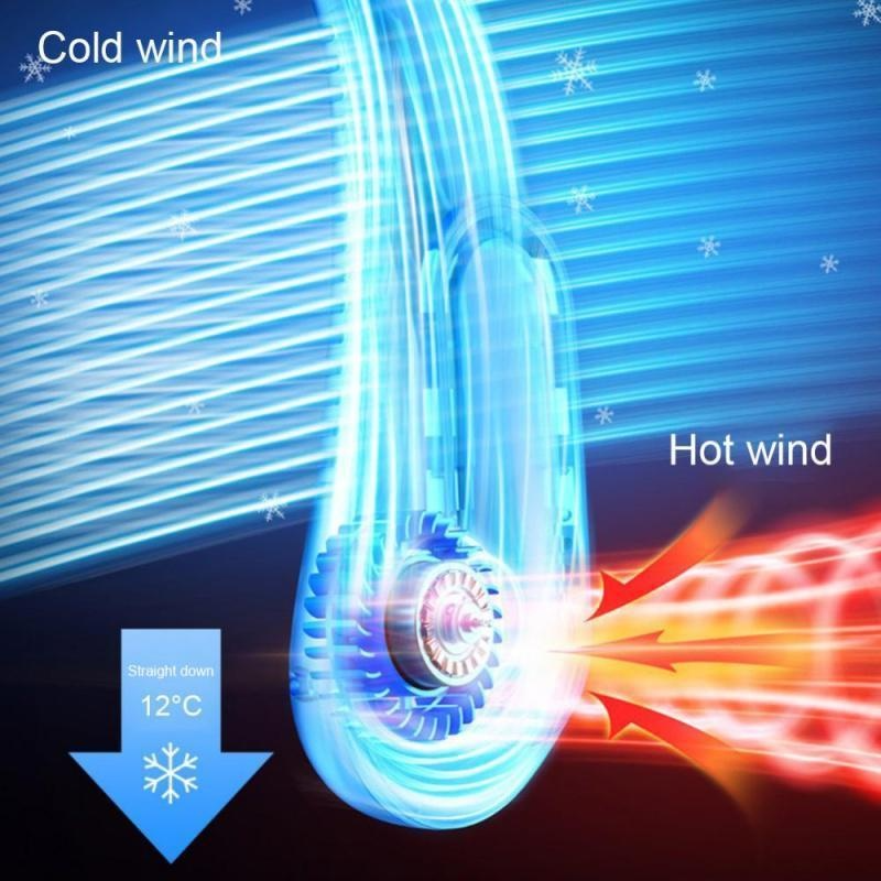 J EWEI Tragbarer Nackenventilator, hängender Luftkühler, elektrische Ventilatoren, flügelloser, wiederaufladbarer Ventilador-Kühlventilator, Nackenbügel, flügelloser Ventilator für den Außenbereich_voghion.com