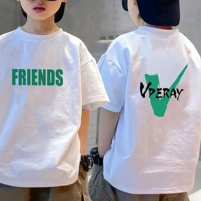 Abbigliamento per bambini Ragazzi Maglietta a maniche corte Estate Nuova estate per bambini Maglietta larga in puro cotone Maglietta per ragazzi grandi Maglietta a maniche corte Street Blasting da uomo_voghion.com