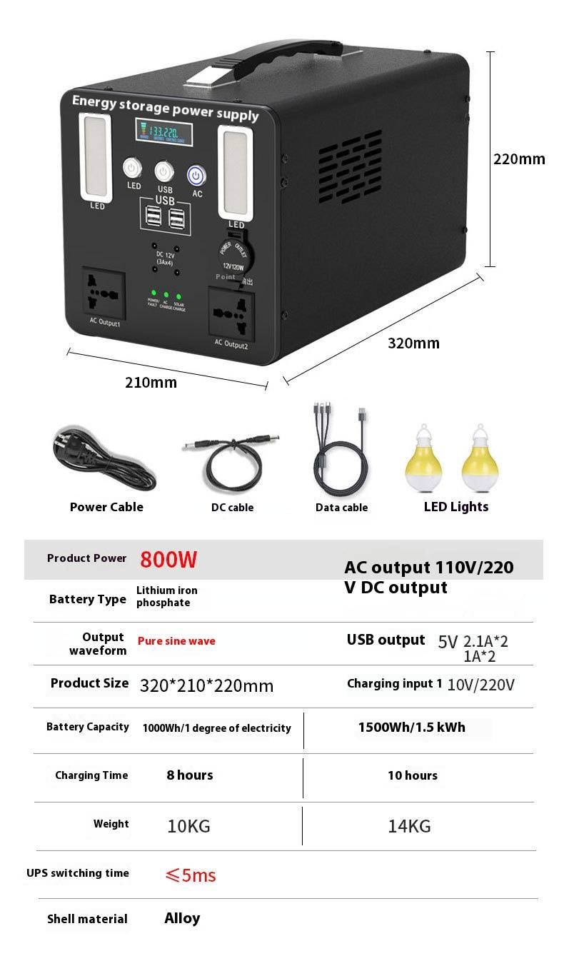 300W draagbaar zonne-energiestation met 60W/100W paneel, 60000mAh-100000mAh LiFePO4-accu, 220V AC-uitgang voor kamperen in de buitenlucht en noodback-up_voghion.com