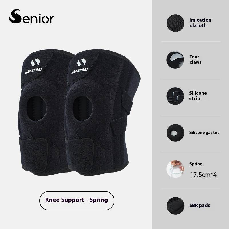 Women's Knee Support Brace For Hiking, Running & Sports – Lightweight Breathable With 4-Claw Compression, Silicone Padding & Spring Support_voghion.com