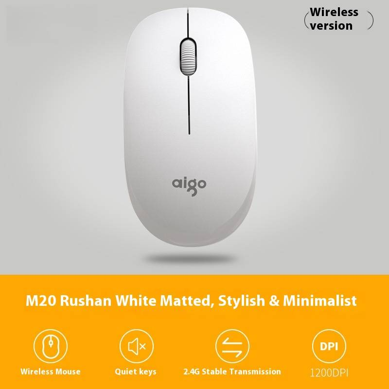 M20 Kabellose optische Maus mit automatischem Ruhezustand, schlankes ergonomisches Design, leises Klicken, mattes Finish für Laptop/PC (Blau-Schwarz/Milchweiß)_voghion.com