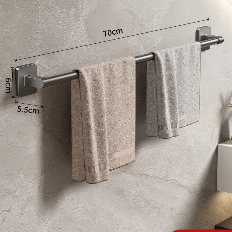 No-Drill Bathroom Wall Mounted Towel Rack, Space-Saving Single/Double Bar Holder For Bath Towels, Washcloths, And Toiletries_voghion.com