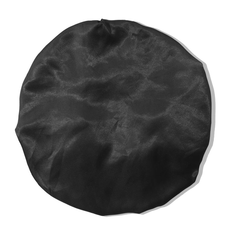 Cuffia da doccia a tesa larga monostrato - Protezione per capelli foderata in raso da 32 cm con elastico alto per donna_voghion.com