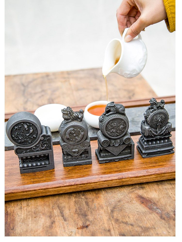 Neu Chinesischen Stil Trommel Stein Türpfosten Desktop Dekoration Kleine Ornament Tee Haustier_voghion.com