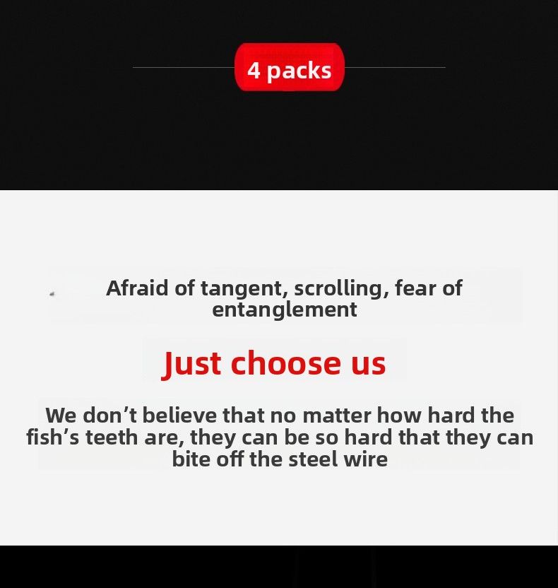 Steel Wire Finished Sub-line Double Set Anti-tangle Pre-tied Anti-bite Swivel Rotating Fish Hook For Catching White_voghion.com
