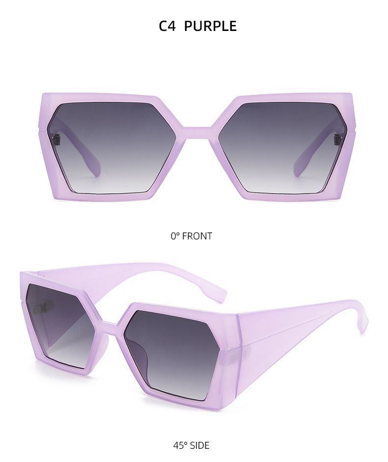 Two Circles New Wide Leg PC Large Frame Sunglasses Fashion Personality Men And Women Style Sunglasses T1129_voghion.com