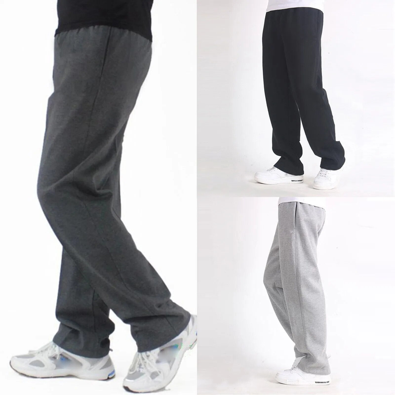 Lente heren plus maat effen baggy losse elastische katoenen joggingbroek Casual broek Herfst rechte broek_voghion.com