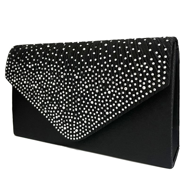 Borse da sera da donna, set elegante con collana, orecchini, onda, diamante, strass, collana semplice, borsa da cena da donna, set di tre accessori_voghion.com