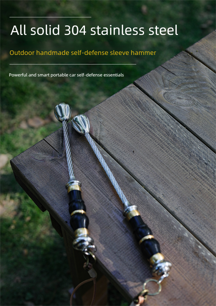 Outdoor 304 Massage Portable Pocket Self-defense Window-breaking Survival Brick-breaking Coconut Hammer Car Tool_voghion.com