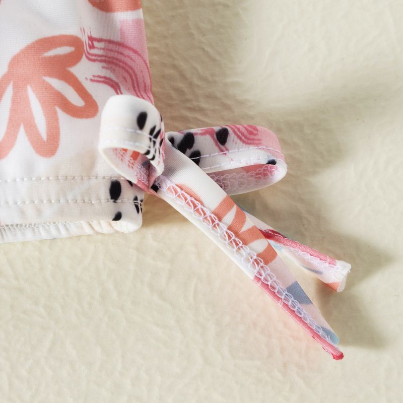 Mutter & Kinder Mädchen-Bikini-Bademodeset mit Blumen-Erdbeer-Motiv – Zweiteilige Kleinkind-Badeanzüge aus weicher Baumwolle für Babys und Kinder (80–120 cm)_voghion.com