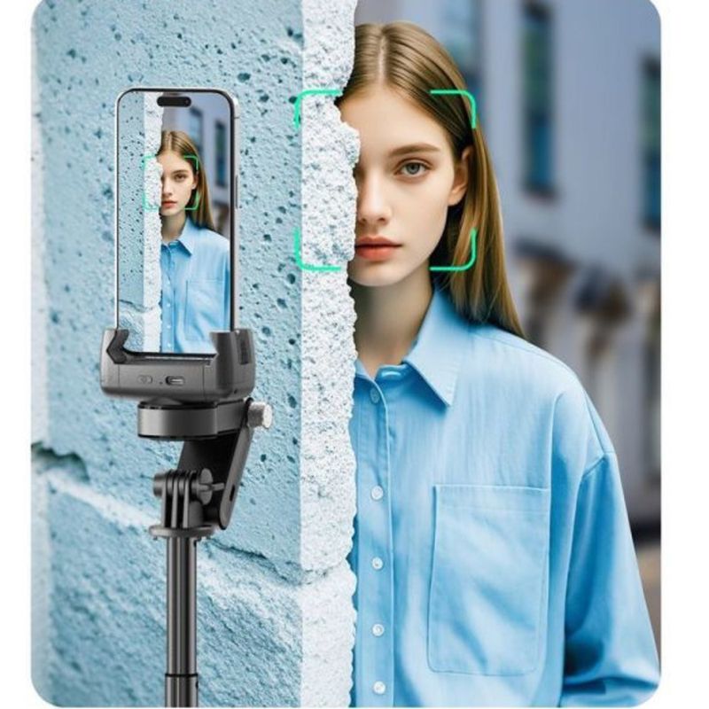 3-osiowy stabilizator ruchu AI z funkcją śledzenia twarzy, kijek do selfie, uchwyt na telefon, obrót o 360 stopni, transmisja na żywo, nagrywanie_voghion.com