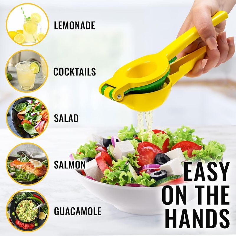 【Commercial-Grade】2-in-1 Manual Citrus Juicer | Aluminum Alloy + Food-Safe Coating | Seed Filter & Pulp Strainer | Dishwasher Safe_voghion.com