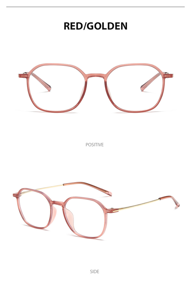 Anti-Blu-ray Flat Light PC Metall Retro Fashion Student Stylee Brillengestell für Herren und Damen_voghion.com