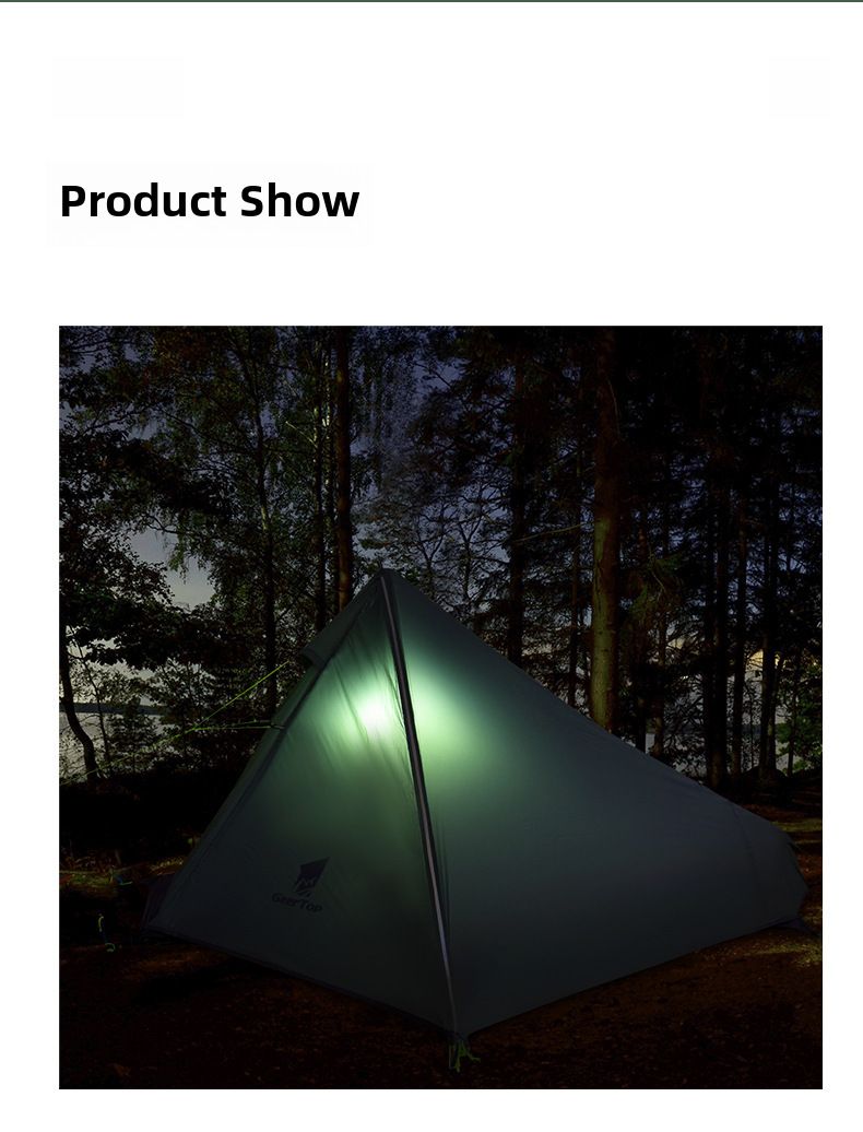 Tenda singola ultraleggera in nylon siliconico rivestito per esterni, antistrappo, triangolare, tenda da campeggio, alpinismo, piramide impermeabile_voghion.com