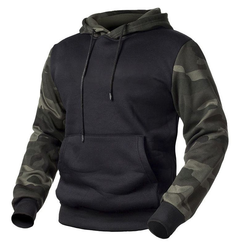 Trendy Herbst und Winter Camouflage Langarm Kapuzenjacke für Herren mit Wärmeübertragung bedrucktem Fleece-Hoodie_voghion.com