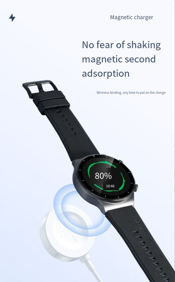 Hordozható mágneses óratöltő Huawei GT/GT2 sorozatú okosóra gyorstöltő vezeték nélküli töltő kábellel_voghion.com