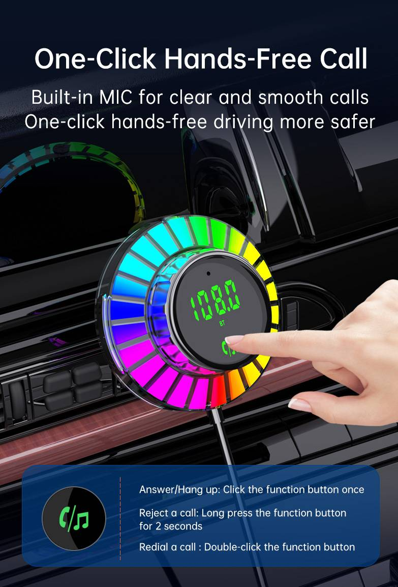 Lettore musicale Bluetooth universale per auto con display a LED - Ricarica PD30W+QC18W, assistente vocale, connessione stabile_voghion.com