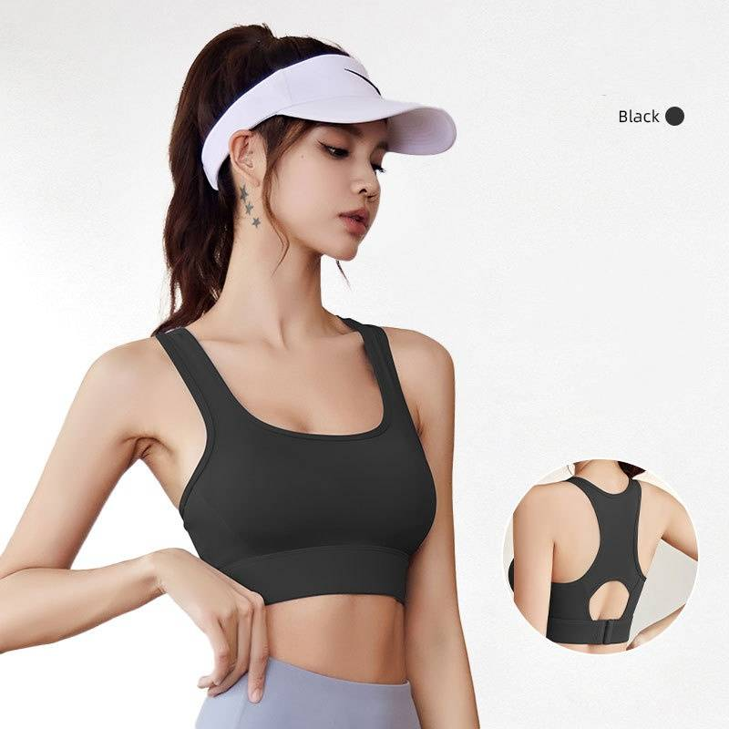 Women's Shockproof, Gathered, Naked-feel Yoga, Running, Fitness High-intensity Sports Bra_voghion.com