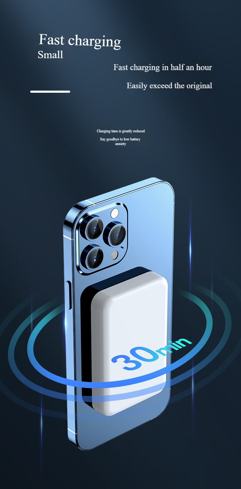 Ultra-Thin Magnetic Wireless Power Bank 10000mAh Portable Charger With Fast Charging 22.5W, Compact & Lightweight, Compatible With IPhone & Android_voghion.com