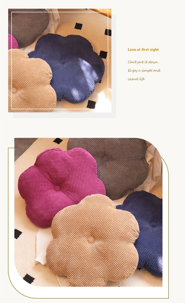 Modern Fluffy Floor Cushion – Soft & Supportive Seat Pad For Sofa, Office & Meditation (45x45cm, 3D PP Cotton Filling, Non-Slip Base, Washable Cover)_voghion.com