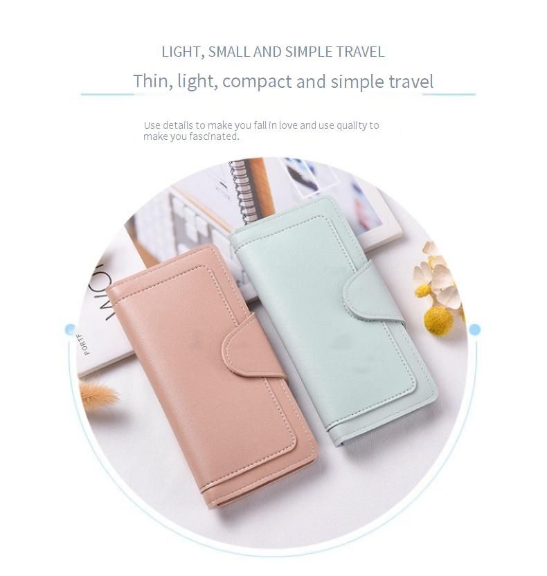 Portefeuille fin ENMEX pour femme avec plusieurs emplacements pour cartes et poche à monnaie – Organiseur de sac léger en PU pour vos essentiels du quotidien (noir, beige, rouge, bleu, violet)_voghion.com