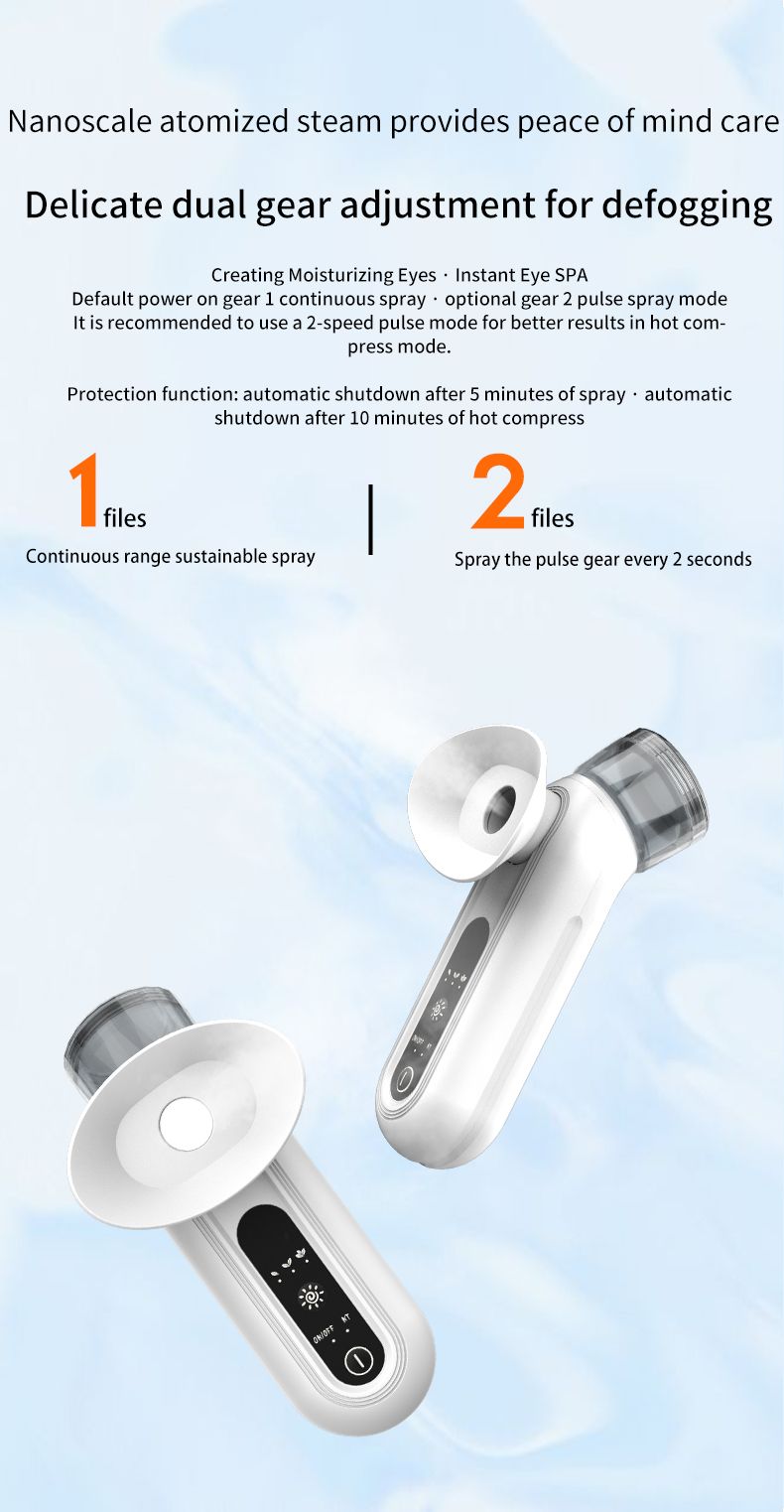 Eye Massager Double Rechargeable Rehydrate Eye Sprayer to Relieve Dry Eyes and Moisturize Face, long lasting battery Steam Moisturizing Eyes_voghion.com