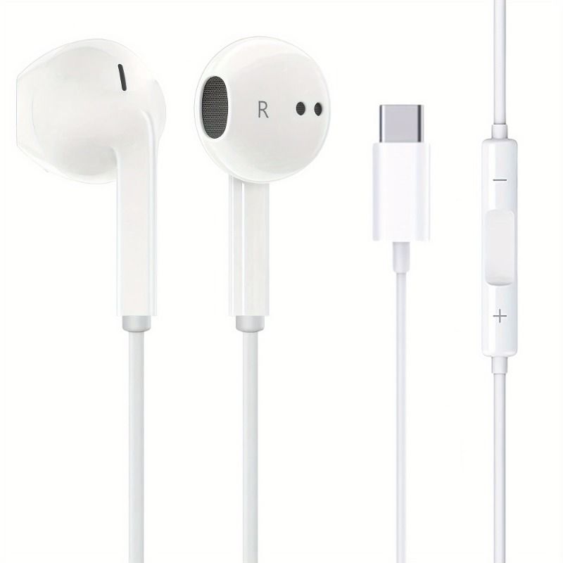 Écouteurs intra-auriculaires stéréo avec basses - Écouteurs USB-C pour appels et musique - Produits électroniques audio filaires de type C_voghion.com