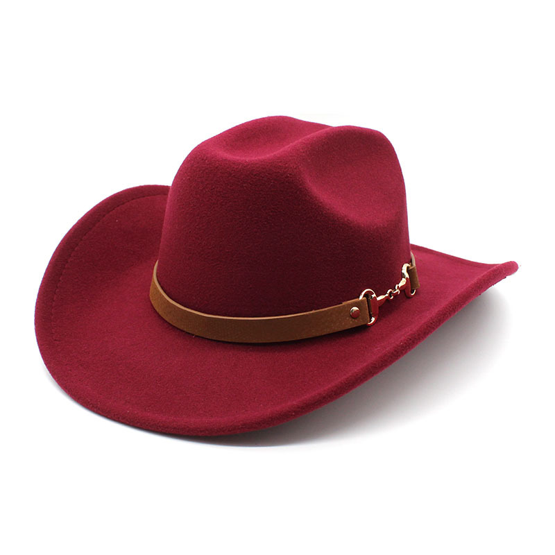 Nuovo cappello a cilindro da cowboy occidentale in stile etnico tibetano Cappello da uomo e da donna in feltro autunno/inverno Cappello da jazz con bordo arrotolato su una linea_voghion.com
