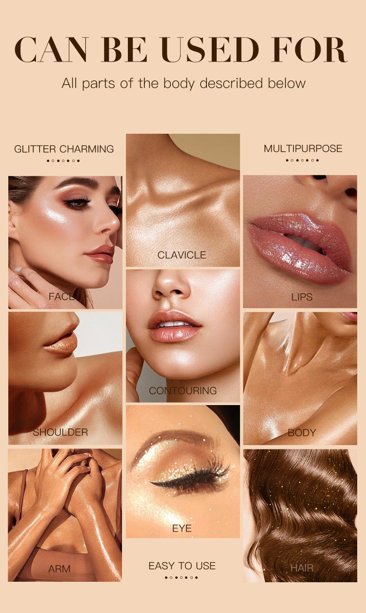 Bronzer & Highlighter Makeup Fairy Highlight Repair Pat Powder Dreidimensionales loses Puder Aufhellendes Make-up-Puder Rouge-Puder_voghion.com