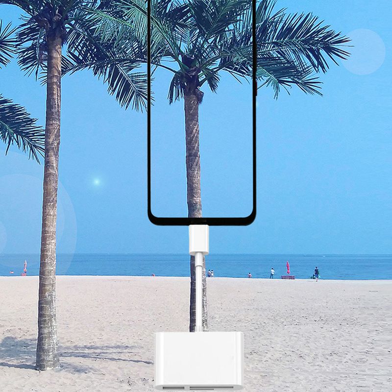 3-in-1 Multifunctional USB 2.0/Type-C U Disk TF Card Reader OTG Adapter for Mobile Phone_voghion.com