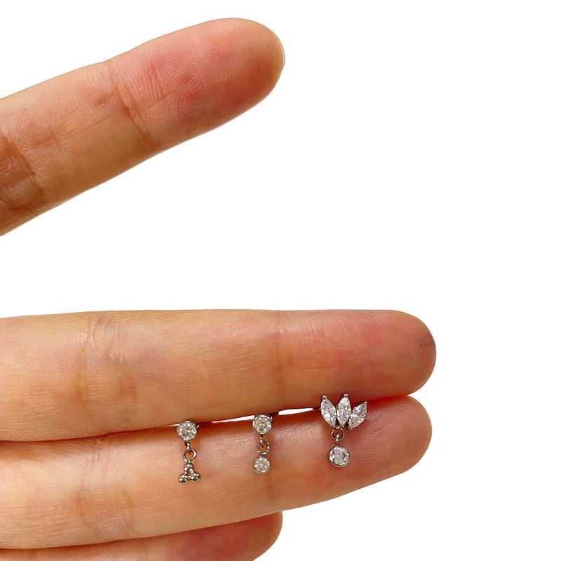 Catena pendente in titanio G23, orecchini garofano Fianit, labbra superiori, pelle sintetica, gioielli per piercing_voghion.com