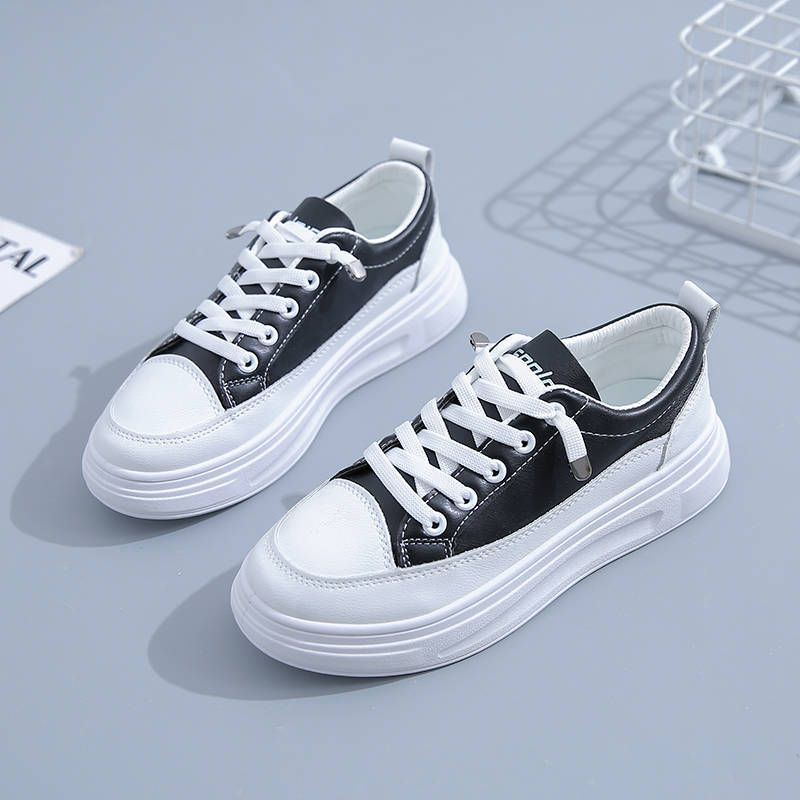 White For 2025 New PU Trendy Breathable Running Sports Sneakers Women Korean Style Casual Shoes_voghion.com