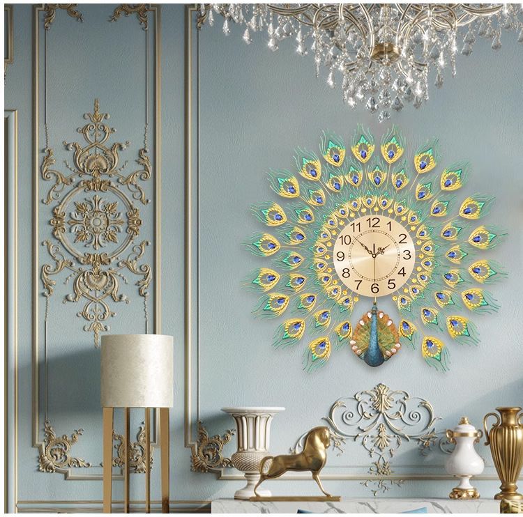 Módní severské hodiny do obývacího pokoje moderní minimalistické domácí dekorativní nástěnné hodiny síťované červené kreativní restaurace nástěnné hodiny páv_voghion.com