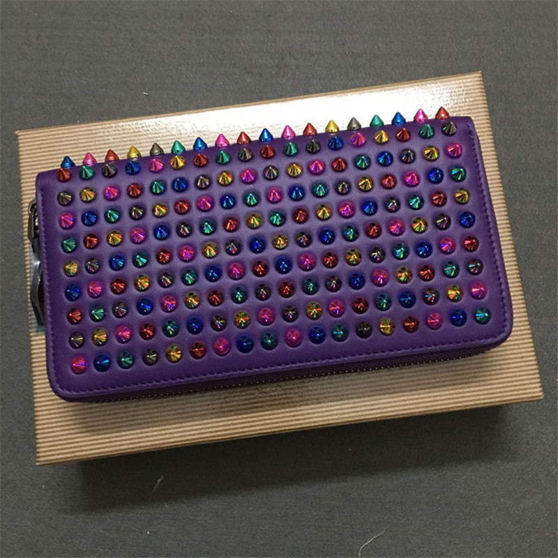 2022 neue Marke Design Punk Lange Zipper Niet Brieftasche Top Qualität Männer Frauen PU Leder Geldbörse_voghion.com