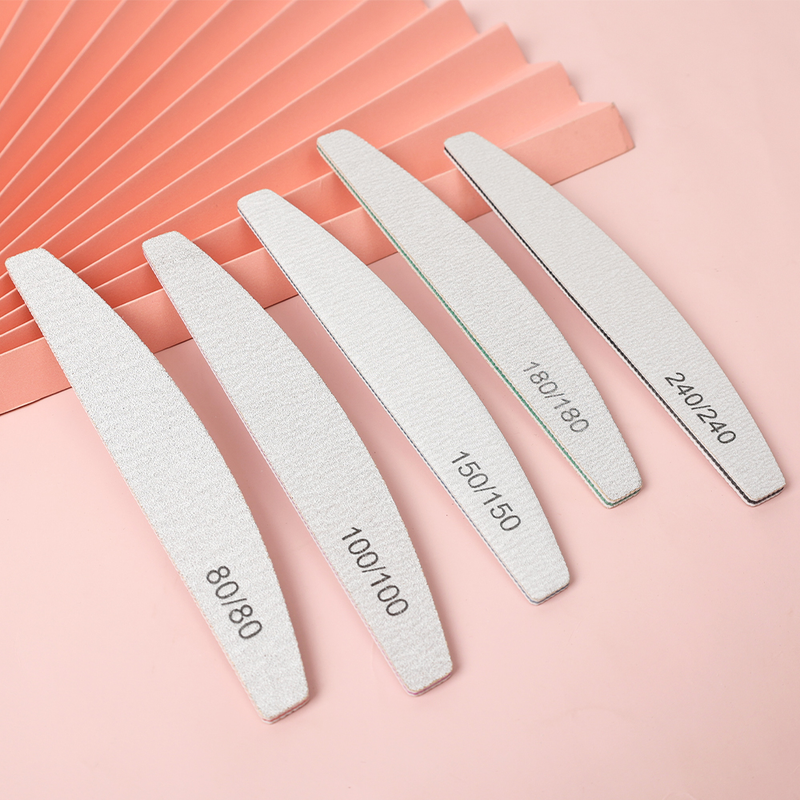 Sides 1Pcs Double Nail File Sandpaper Thick Thick Professional Files for Manicure Half-moon Abrasive Lime s_voghion.com